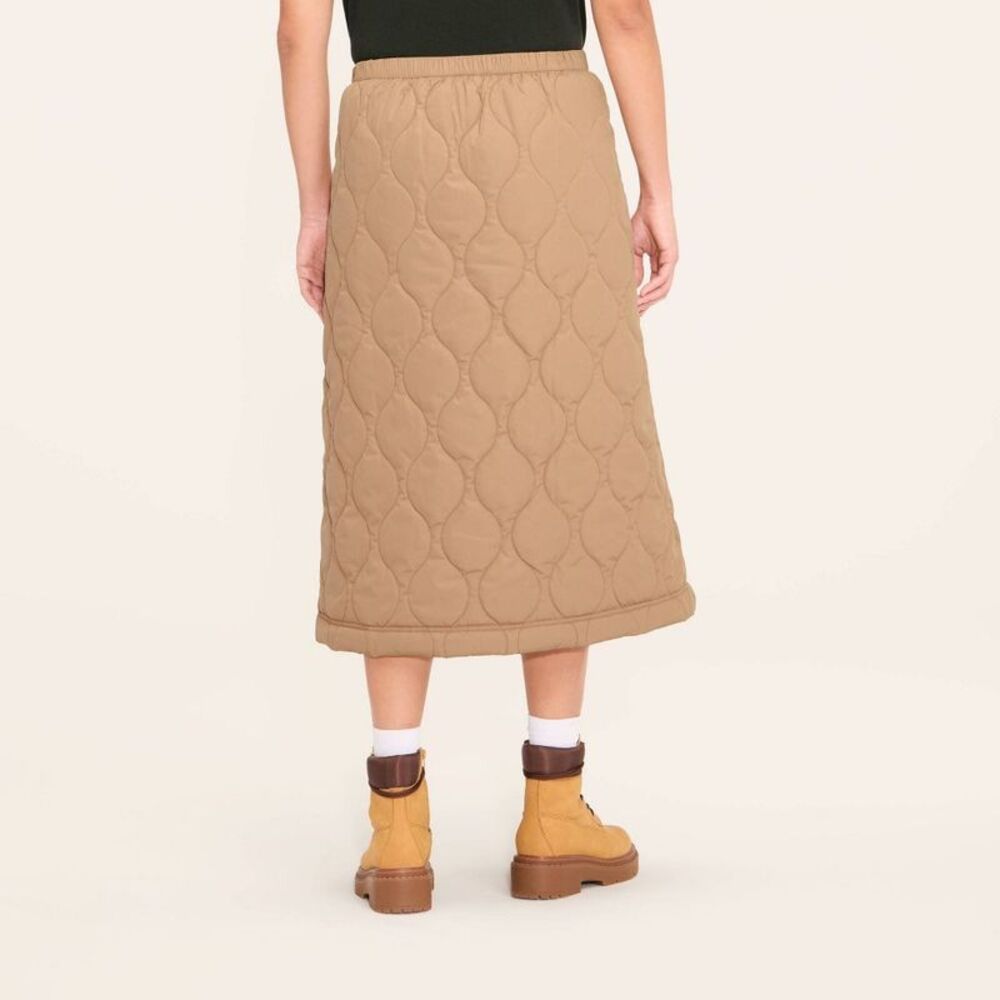 Women's Quilted Midi A-Line Skirt - Woolrich Khaki XS - Picture 3 of 3